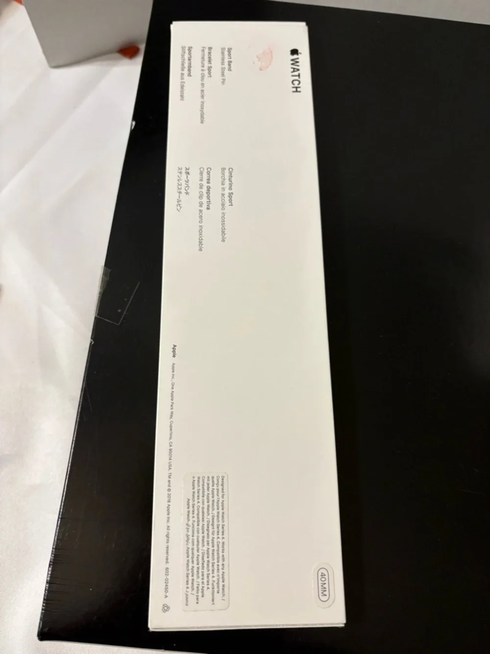 Apple Watch Sport Band with a Stainless Steel Pin White 40MM used in case EUC‎